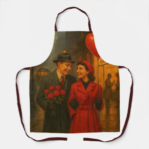 Vintage Valentinstag-Paar Schürze