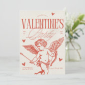 Vintage Valentinstag-Party-Karte Feiertagskarte (Stehend Vorderseite)