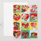 Vintage-Valentinstag-Patchwork Feiertagskarte (Vorne/Hinten)