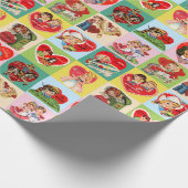 Vintage-Valentinstag-Patchwork Geschenkpapier (Ecke)