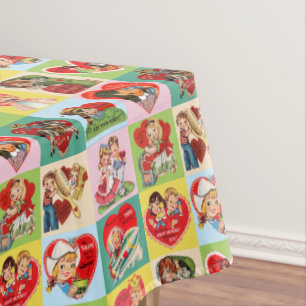 Vintage-Valentinstag-Patchwork Tischdecke
