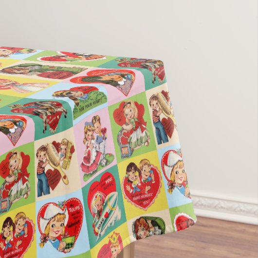 Vintage-Valentinstag-Patchwork Tischdecke (Beispiel)