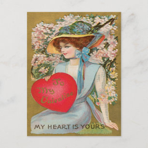 Vintage Valentinstag Postkarte
