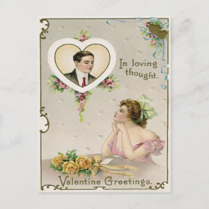 Vintage Valentinstag Postkarte