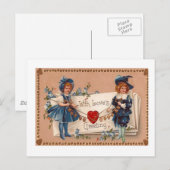 Vintage Valentinstag Postkarte , altmodisch (Vorne/Hinten)