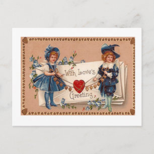 Vintage Valentinstag Postkarte , altmodisch
