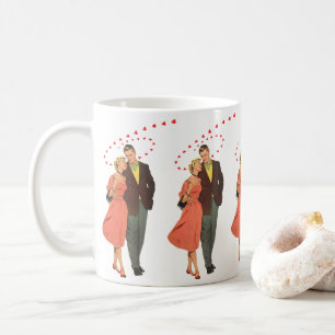 Vintage Valentinstag, Romantische schwebende Herze Kaffeetasse