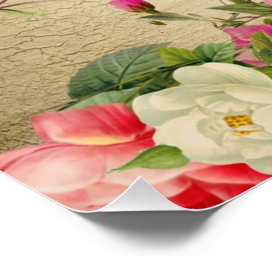 Vintage Valentinstag-Rose Poster (Ecke)