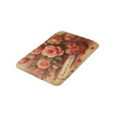 Vintage Valentinstag Schokolade und Blume Badematte (Schrägansicht)