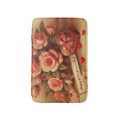 Vintage Valentinstag Schokolade und Blume Badematte (Vorderseite Vertikal)