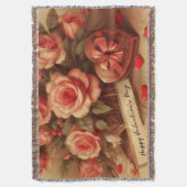 Vintage Valentinstag Schokolade und Blume Decke (Vorderseite Vertikal)