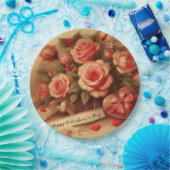 Vintage Valentinstag Schokolade und Blume Pappteller (Party)