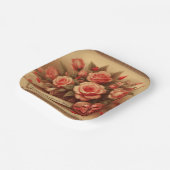 Vintage Valentinstag Schokolade und Blume Pappteller (Gewinkelt)