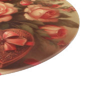 Vintage Valentinstag Schokolade und Blume Schneidebrett (Ecke)
