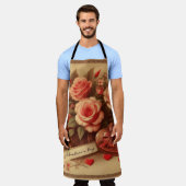 Vintage Valentinstag Schokolade und Blume Schürze (Getragen)