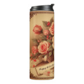 Vintage Valentinstag Schokolade und Blume Thermosbecher (Nach links gedreht)