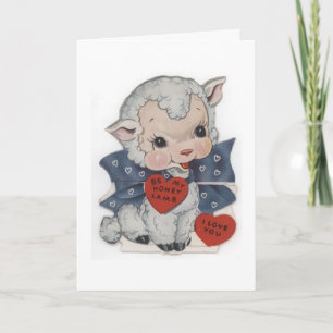 Vintage Valentinstag - Sei mein Honiglämchen, Feiertagskarte