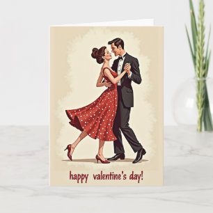 Vintage-Valentinstag-Tanzkarte Karte