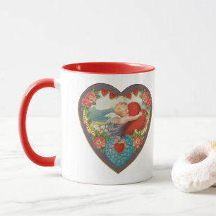 Vintage Valentinstag, viktorianische Cherub-Herzen Tasse