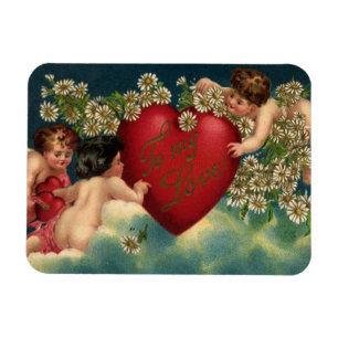 Vintage Valentinstag viktorianische Cherubim im Hi Magnet