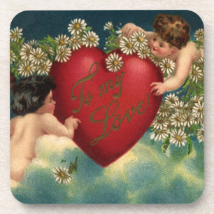 Vintage Valentinstag viktorianische Cherubim im Hi Untersetzer