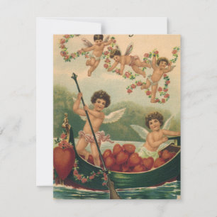 Vintage Valentinstag, viktorianische Cherubs im Bo Feiertagskarte