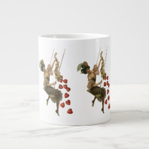Vintage Valentinstag, viktorianische Dame auf eine Jumbo-Tasse
