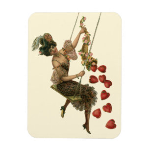 Vintage Valentinstag, viktorianische Dame auf eine Magnet