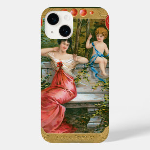 Vintage Valentinstag, viktorianische Dame mit Cher Case-Mate iPhone 14 Hülle