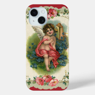 Vintage Valentinstag viktorianischer Cherub auf Te iPhone 15 Hülle