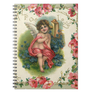 Vintage Valentinstag viktorianischer Cherub auf Te Notizblock