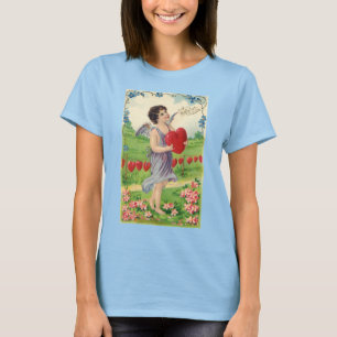 Vintage Valentinstag, viktorianischer Engel mit He T-Shirt
