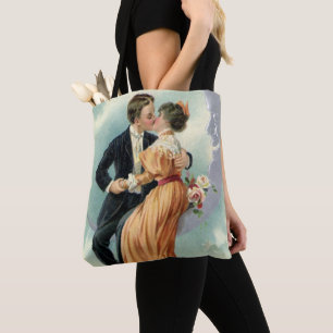 Vintage Valentinstag viktorianischer Kuss auf dem Tasche