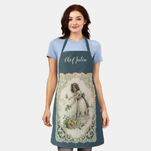 Vintage Valentinstag, viktorianisches Mädchen mit Schürze