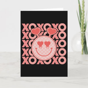 Vintage Valentinstag Xoxo Herzen Glückliches Gesic Karte