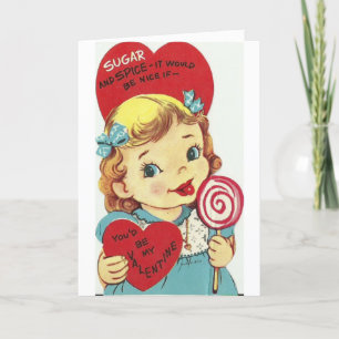Vintage Valentinstag - Zucker & Gewürz & Süße, Feiertagskarte