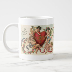 Vintage Valentinstage, viktorianische Engel Cherub Jumbo-Tasse