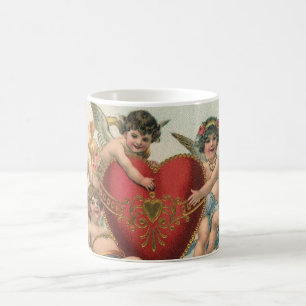 Vintage Valentinstage, viktorianische Engel Cherub Kaffeetasse