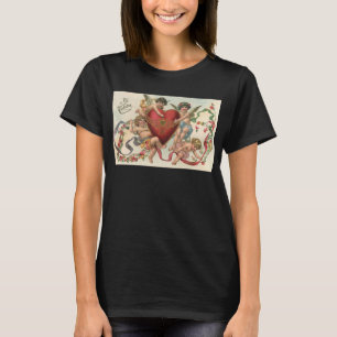 Vintage Valentinstage, viktorianische Engel Cherub T-Shirt