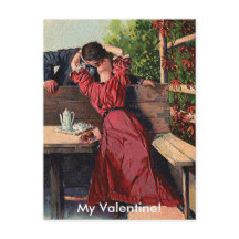 Vintage-Valentinstagskarte küssendes Paar