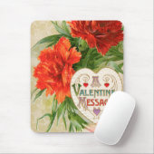 Vintage Valentintagsbotschaft, Blume der Nelkenbil Mousepad (Mit Mouse)
