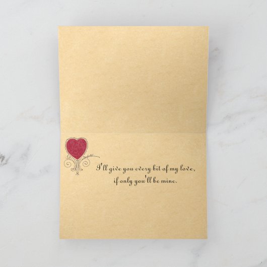 Vintage Valentintagskarte Feiertagskarte (Innenseite)