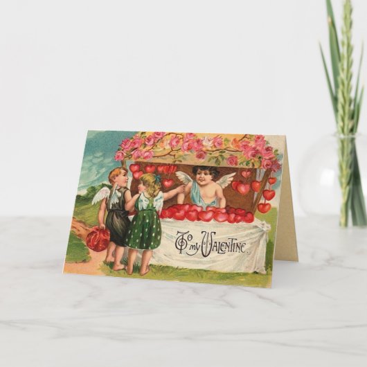 Vintage Valentintagskarte Feiertagskarte (Vorderseite)