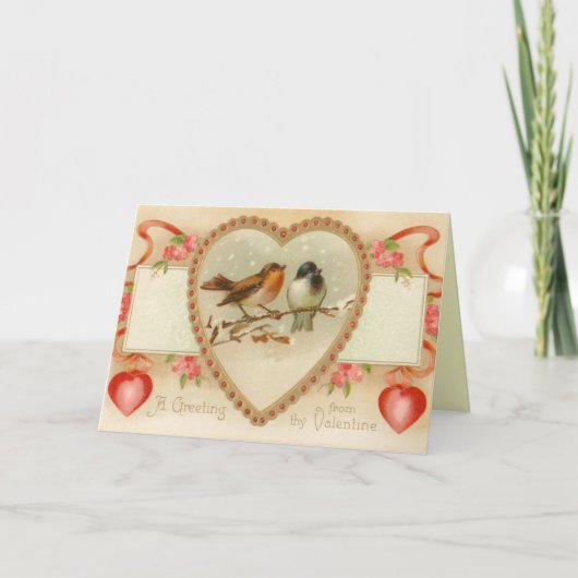 Vintage Valentintagskarte Feiertagskarte (Vorderseite)