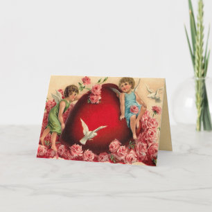 Vintage Valentintagskarte Feiertagskarte