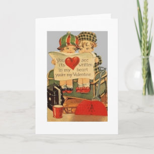Vintage Valentintagskarte Feiertagskarte