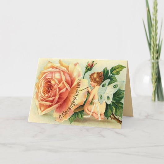 Vintage Valentintagskarte Feiertagskarte (Vorderseite)