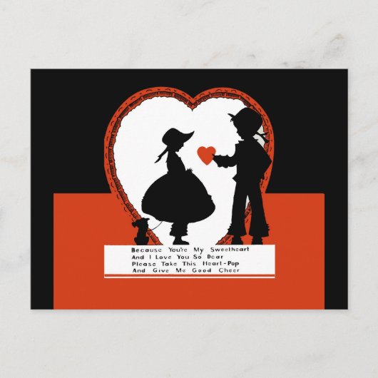 Vintage Valentintagskarte Feiertagspostkarte (Vorderseite)