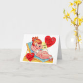 Vintage Valentintagskarte Karte (Gelbe Blume)