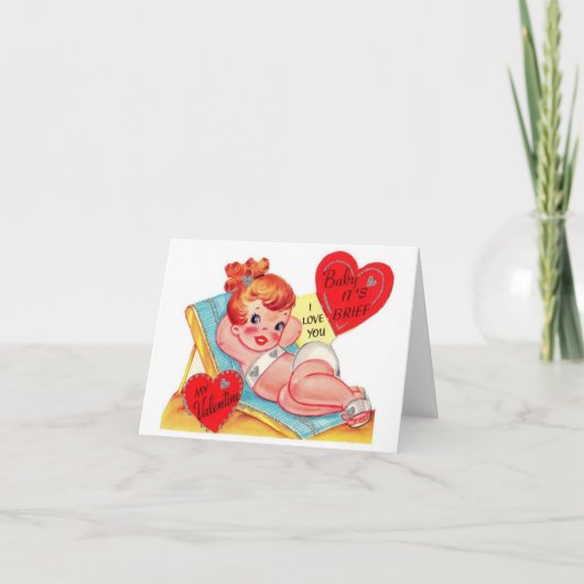 Vintage Valentintagskarte Karte (Vorderseite)